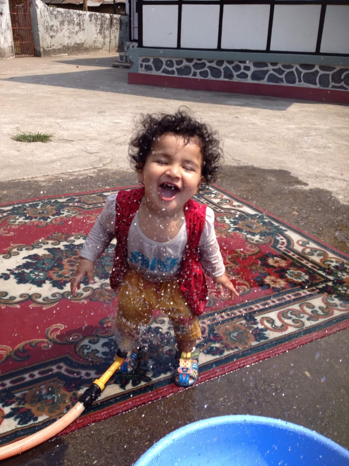Baby with water