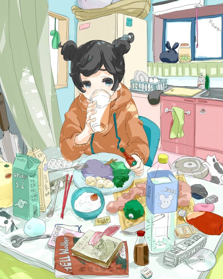 eating food