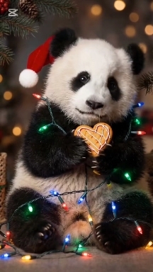Panda en navidad