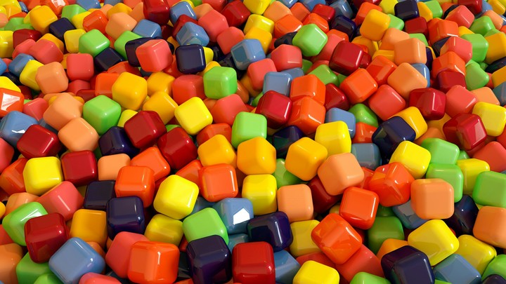 4k Colored cubes