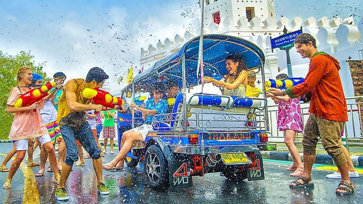 Song Kran festival in thailand,13-14-15