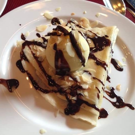 Vanilla ice cream crepe...