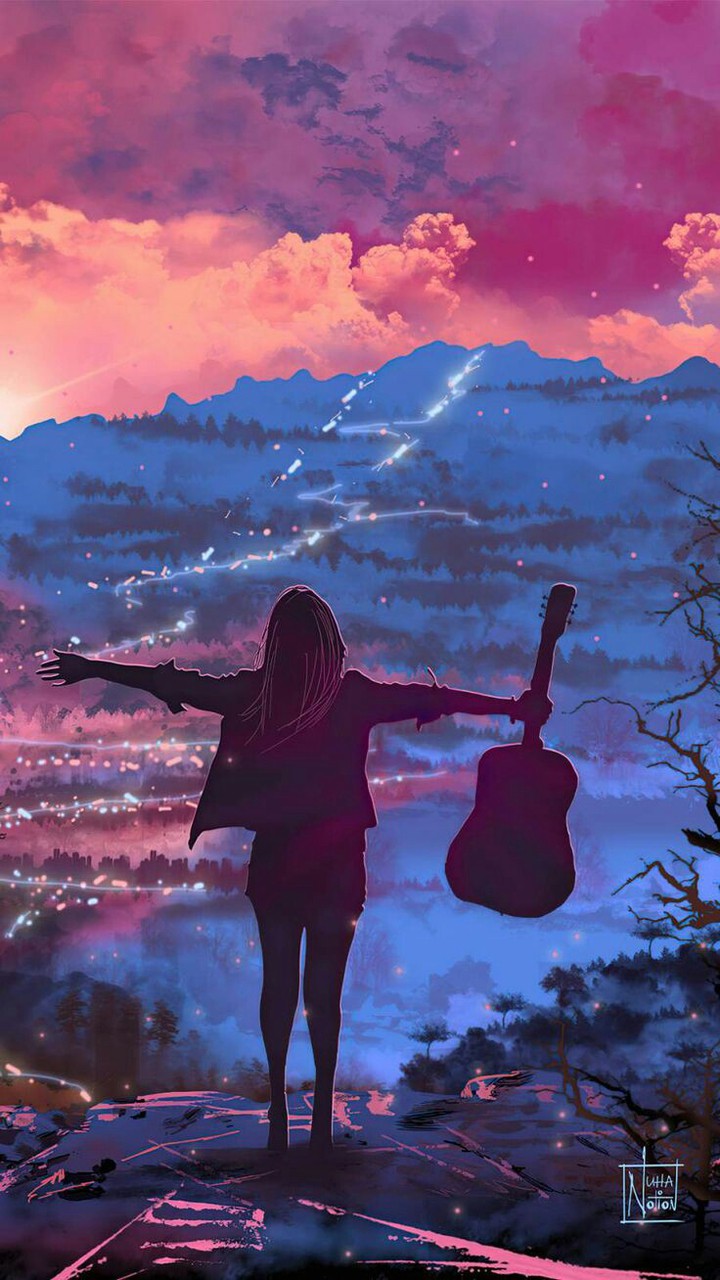 A girl with a guitar