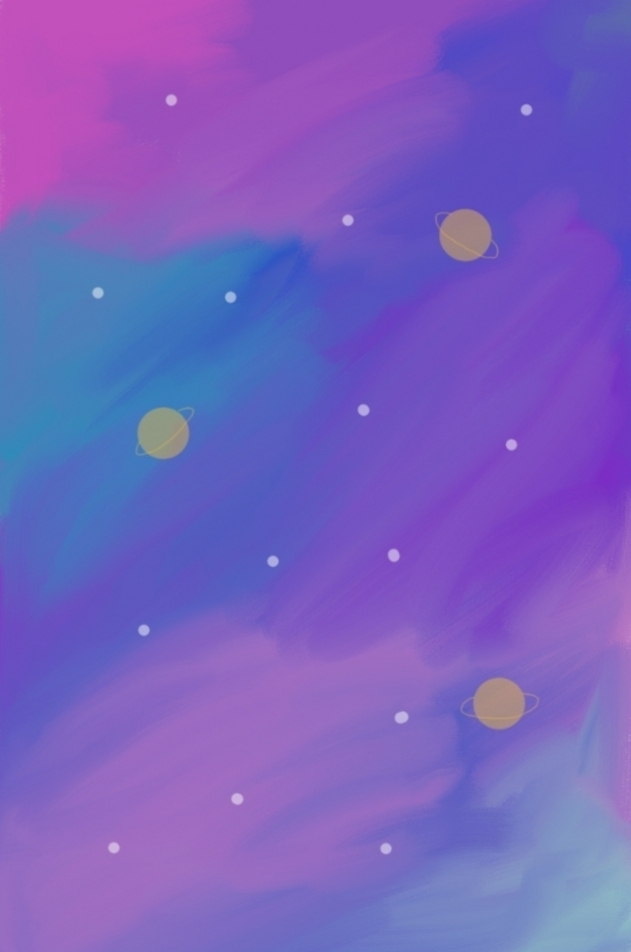 Galaxy with stars and saturns.