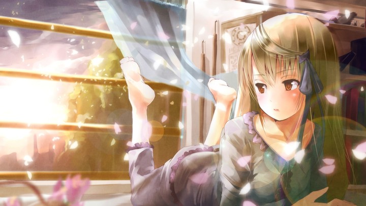 Anime Girl Lying Up