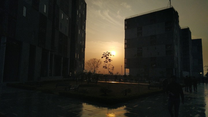 buildings. . sunset