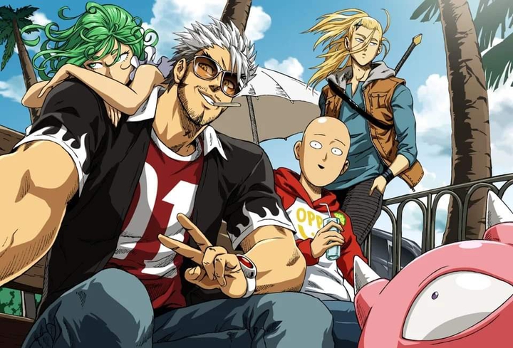 Blast, Saitama, Tornado, Flashy flash and monster