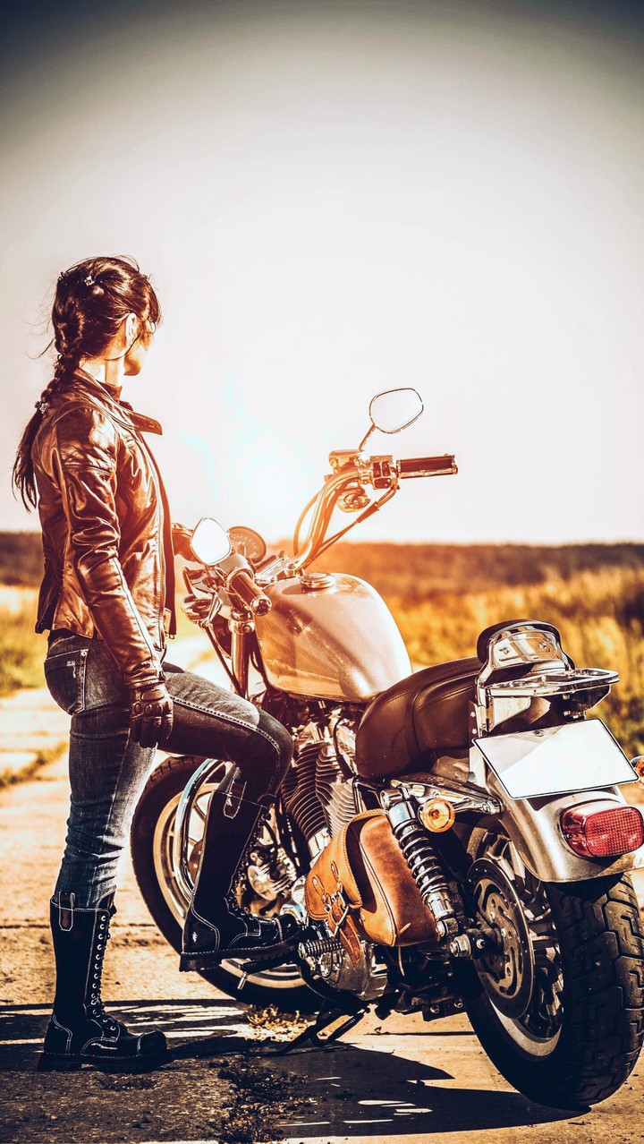 a girl with bike