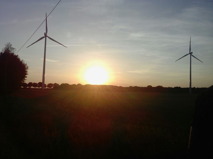 The sun goes down