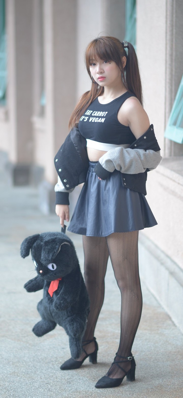 A girl with her bear