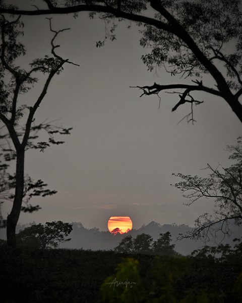 Sunset on mountain