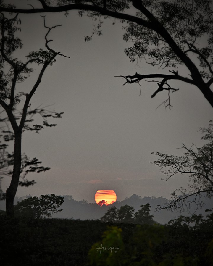 Sunset on mountain