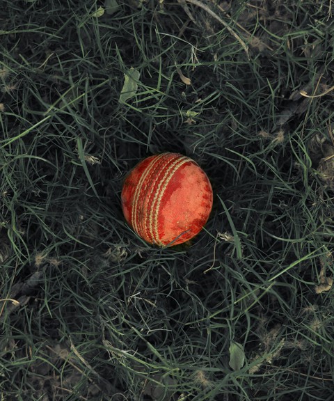 red leather ball