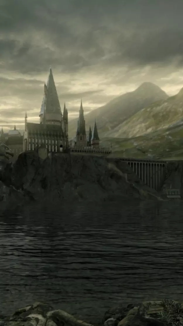 The hogwarts school view from the Hogwarts express station