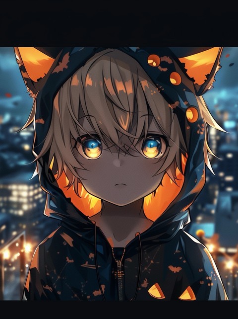 Anime cute boy cartoon character