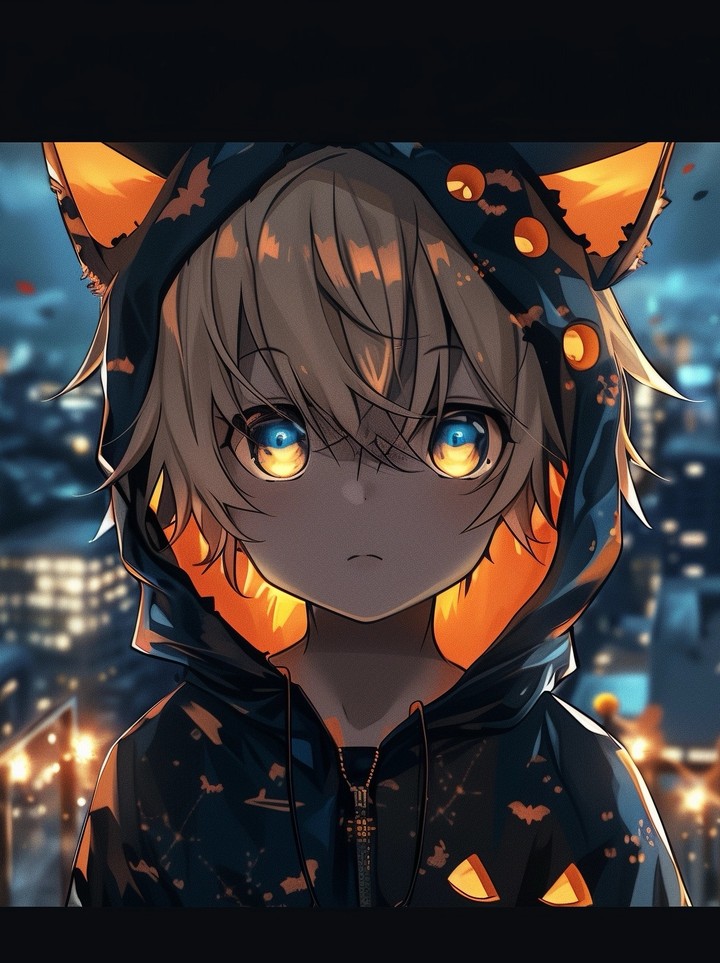 Anime cute boy cartoon character