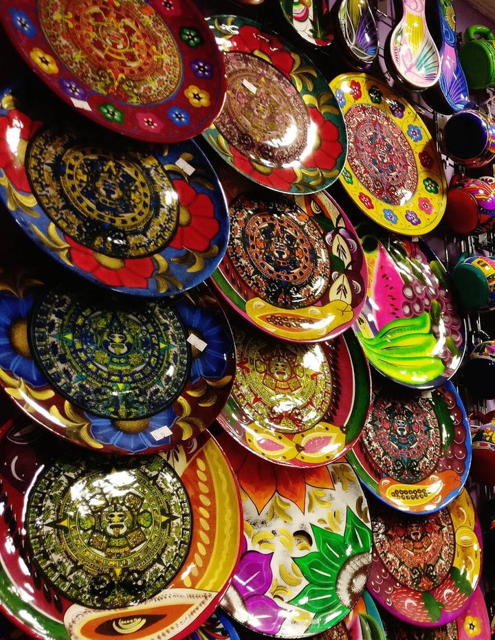 Colorful Mexican plates