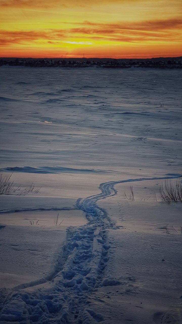 Siberian river in winter