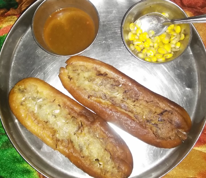 hot dog and sweet corn.. my click ...today lunch