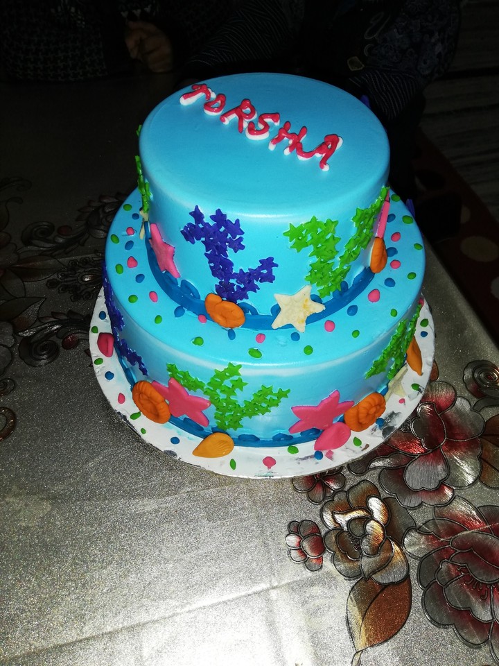 Yummy Cake on Blue Sea Theme