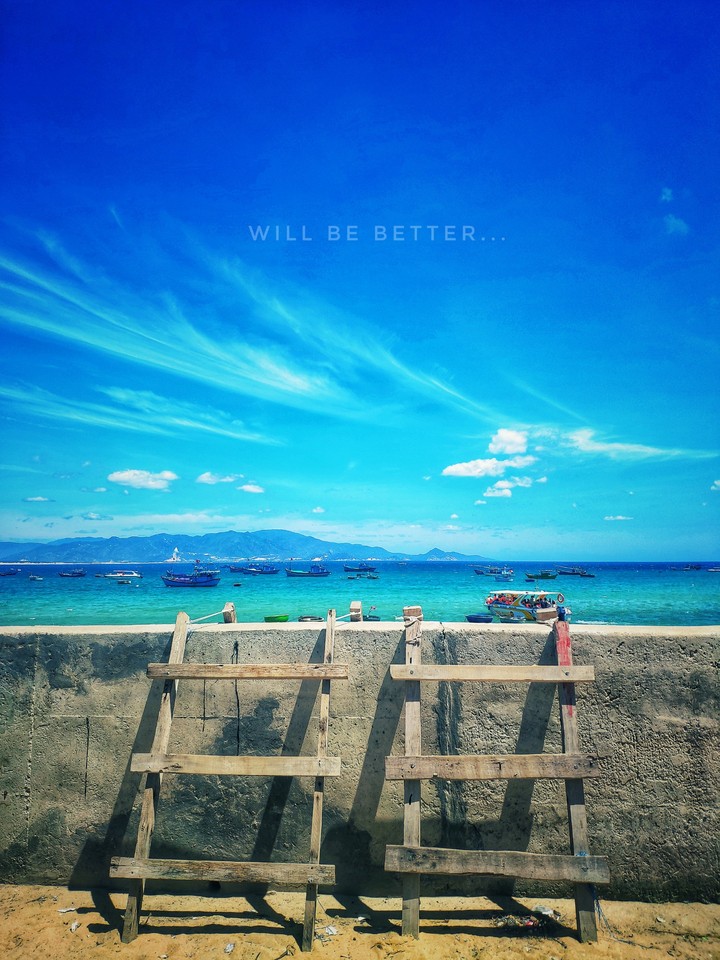 blue sky and blue sea
