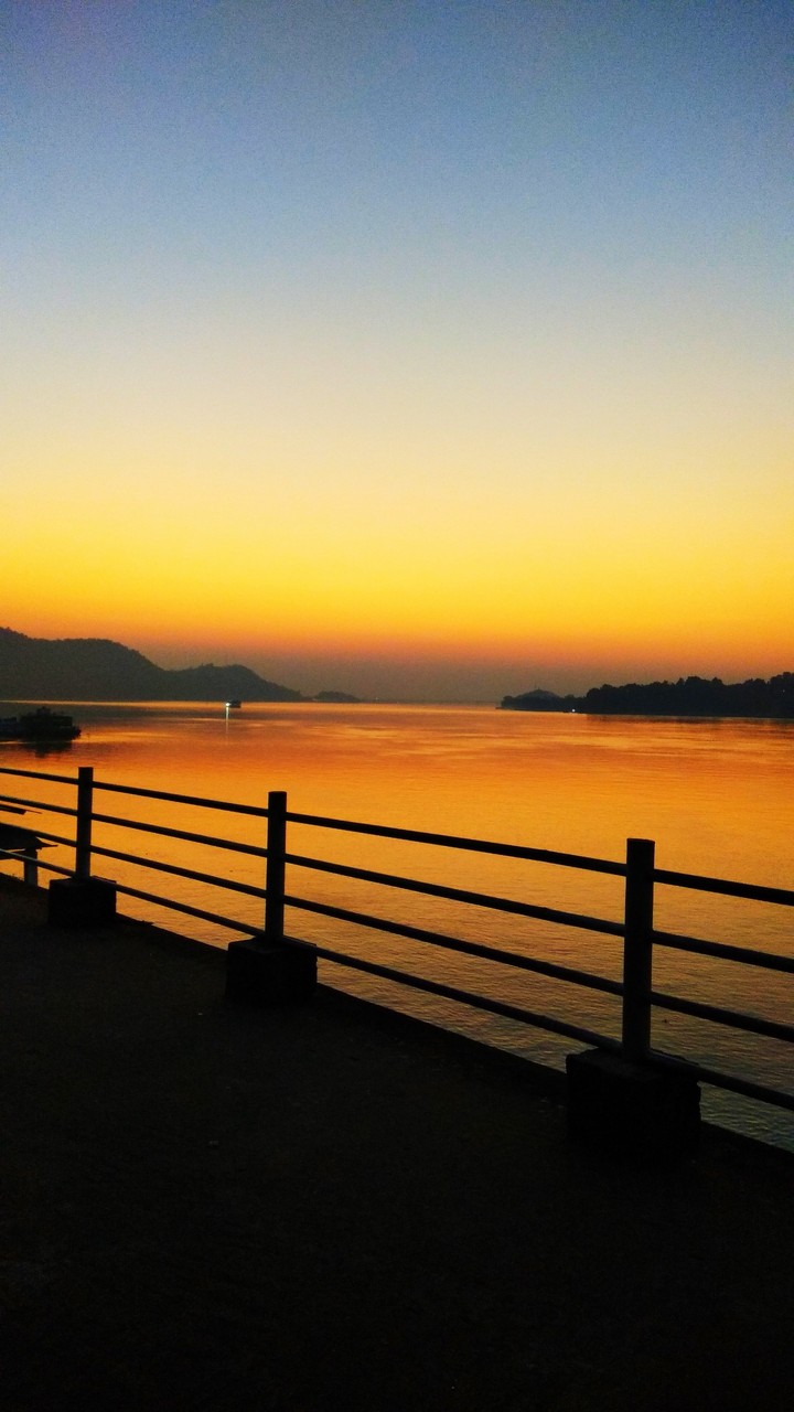 Sunset view Brahmaputra River