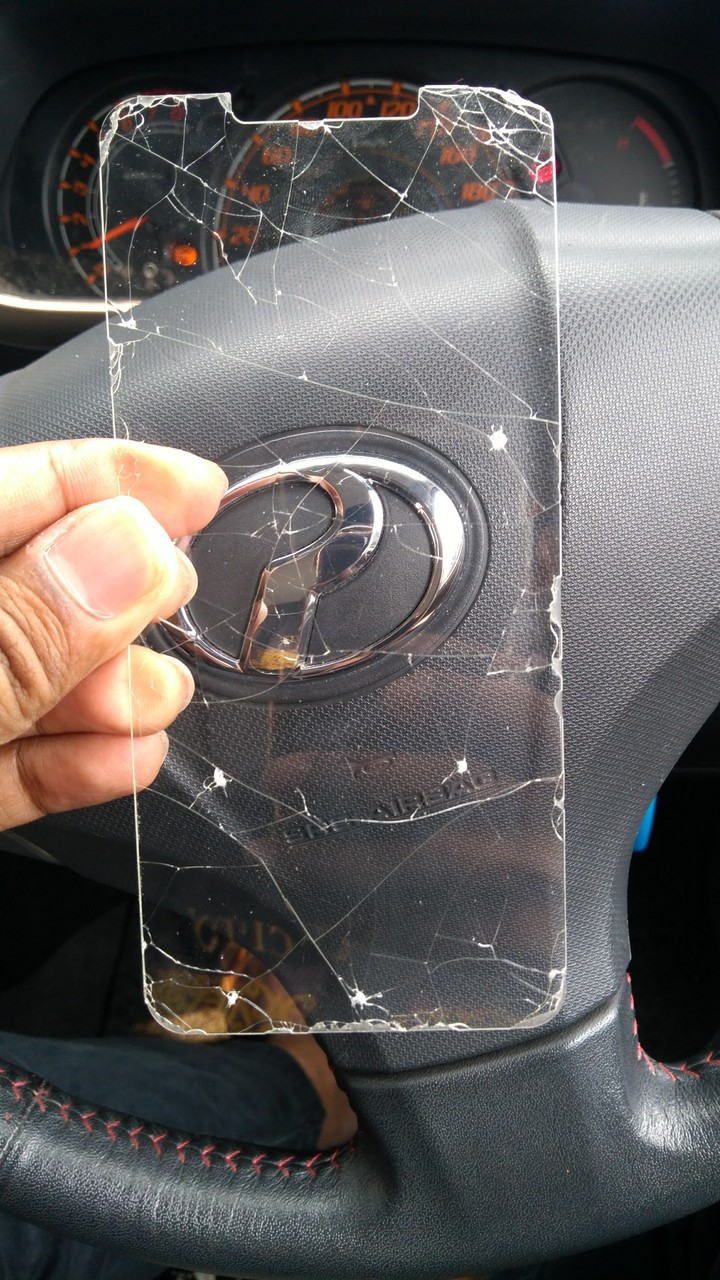 cracked tempered glass