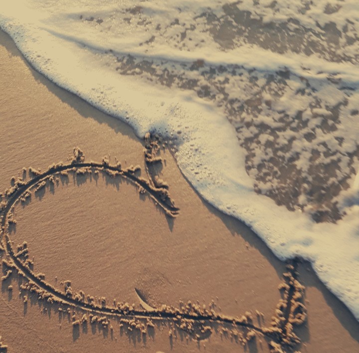 a heart with water.