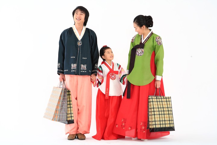 Family in Korean Dress