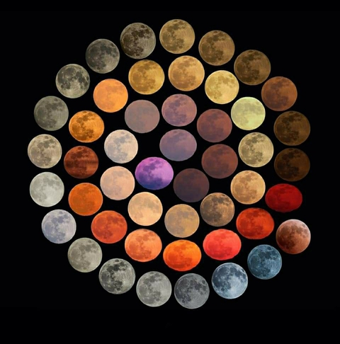Real moon shades of the colours