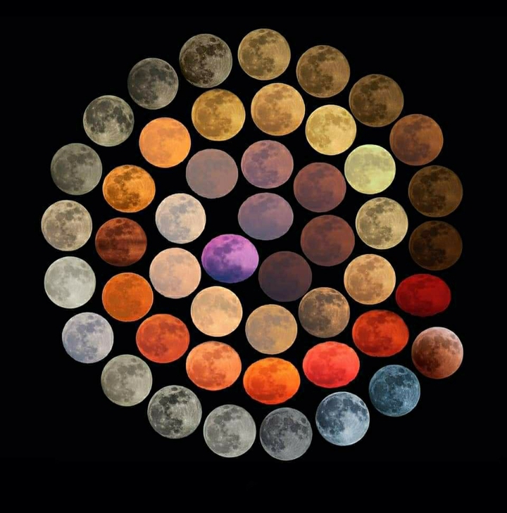 Real moon shades of the colours