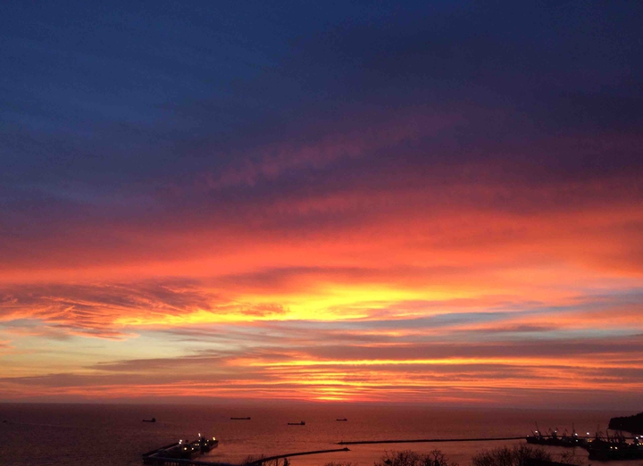 Fiery sunset