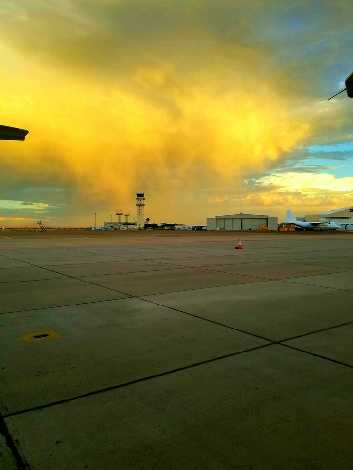 Orange skies