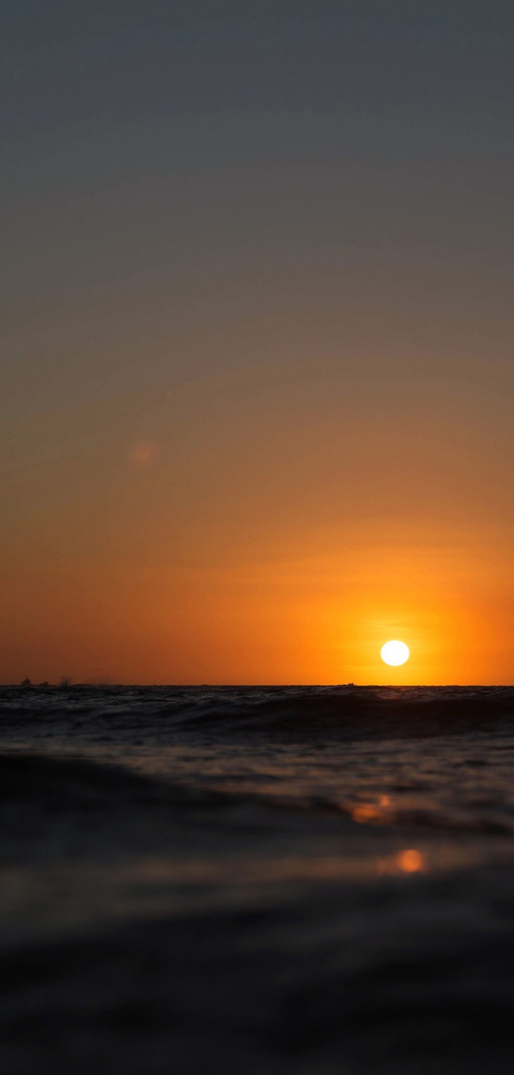 Sunset over the water