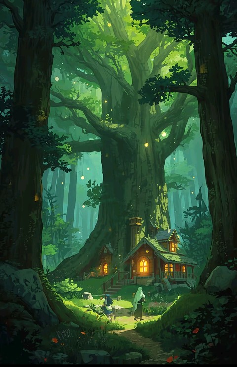 animation, forest achtergronden