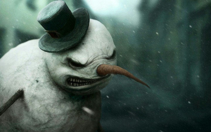 angry snowman