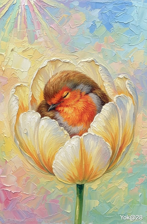 Bird, Painting, Beak