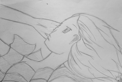 girl, monochrome壁紙
