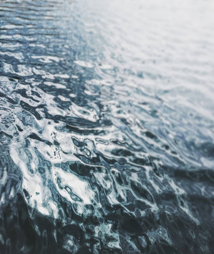 blue water.