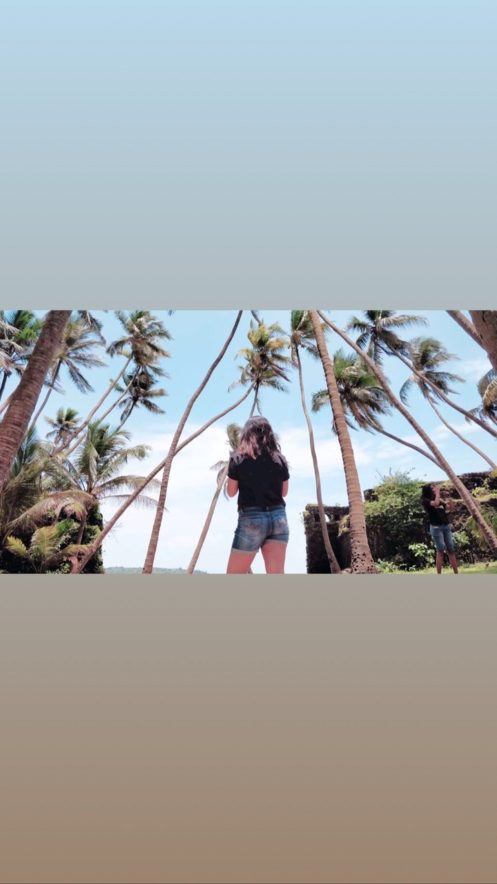 girl sky and sea front