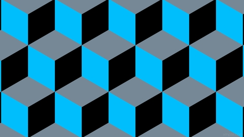 Color 3d Cube Blue Grey Black
