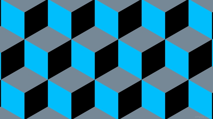Color 3d Cube Blue Grey Black