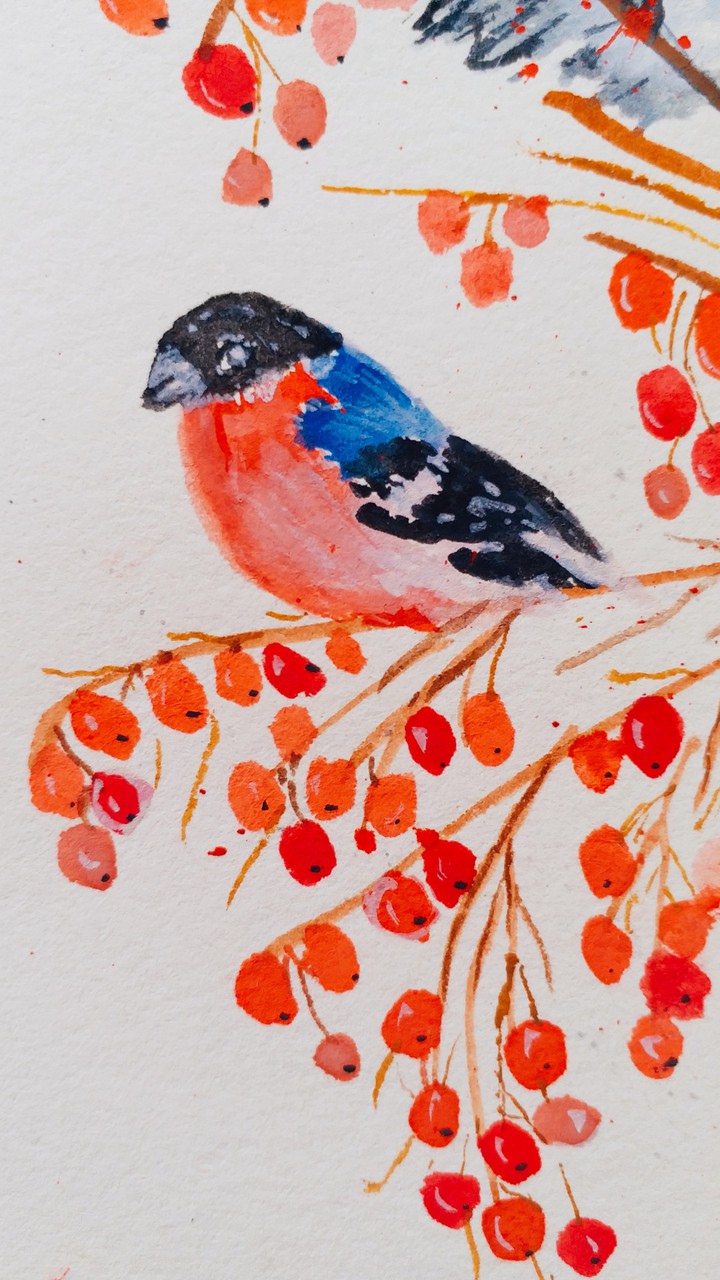 @nevresimart my instagram account - watercolor bird