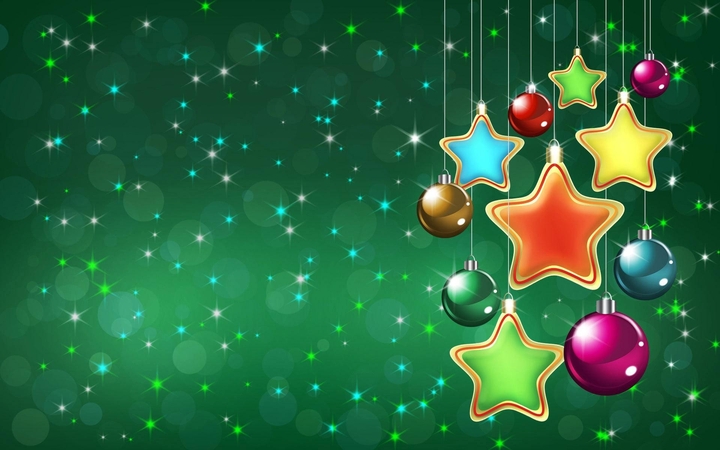 estrellas navideñas con fondo verde