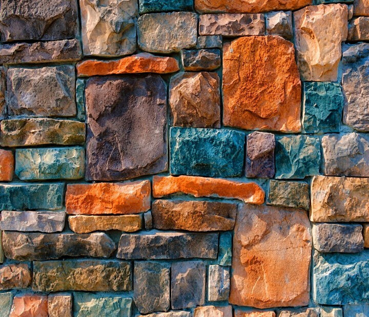 colorful stone wall