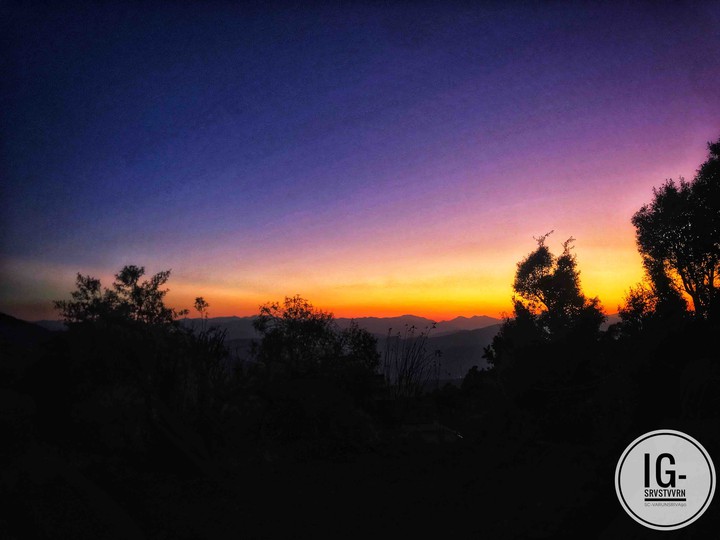 The evening shot in the hills