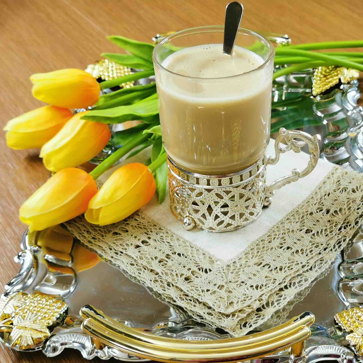 Coffee and tulips
