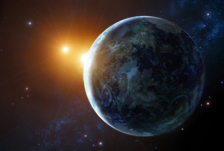 Sun through the Earth from space