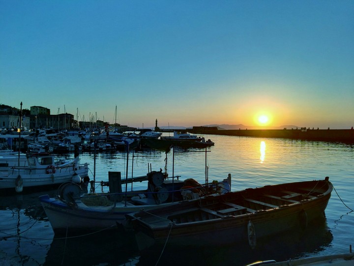 Boat on the sunset