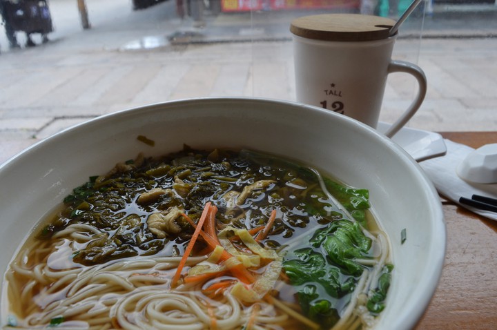 preserved veg noodle in ancient town shanghai